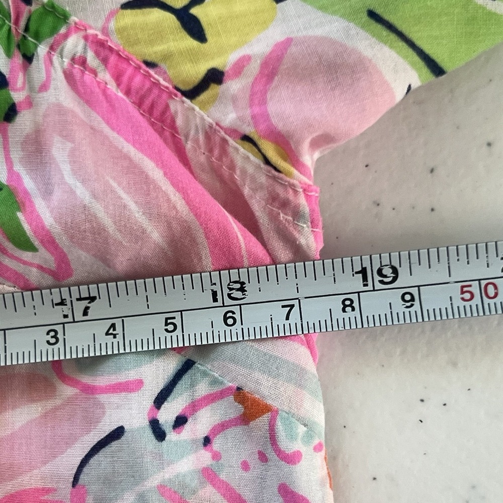 LILLY PULITZER Target Nosey Posey Floral Button up Blouse Tab Sleeve Size Sz S - Picture 8 of 9